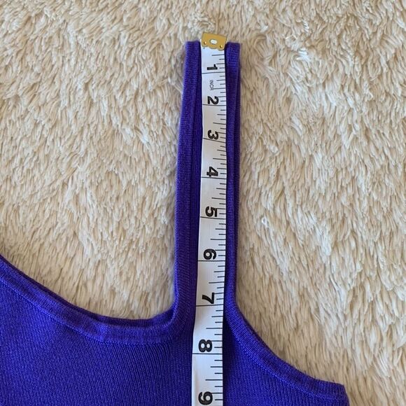 Purple tank top| asymmetrical one long sleeve - Picture 15 of 16